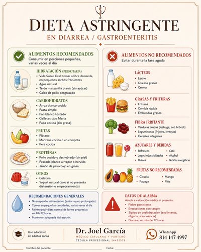 Gastroenteritis: Dieta astringente